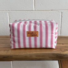 Load image into Gallery viewer, Second Life - Pink Stripe Box Makeup Bag