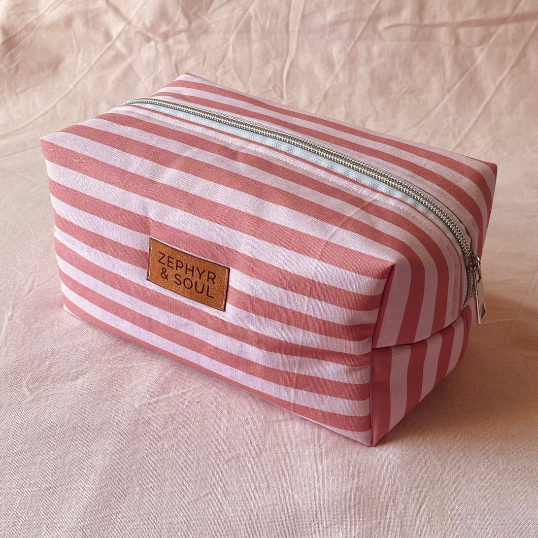 Makeup Bag - Pink Stripe