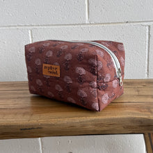 Load image into Gallery viewer, Brown Floral - Box Makeup Bag - Large
