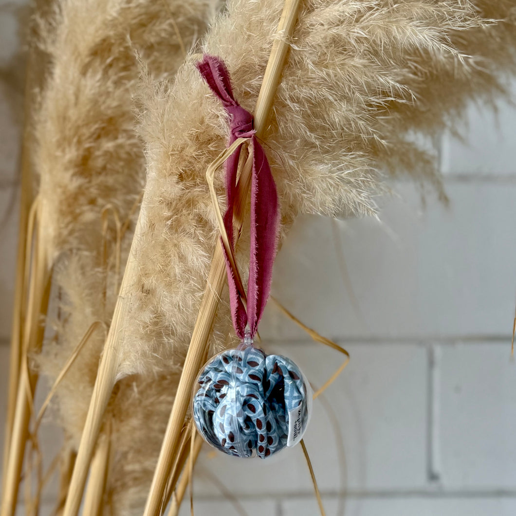 Christmas Bauble - Blue Pattern Scrunchie