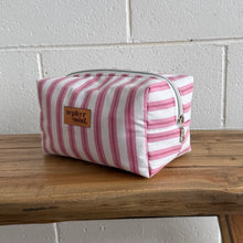 Load image into Gallery viewer, Second Life - Pink Stripe Box Makeup Bag
