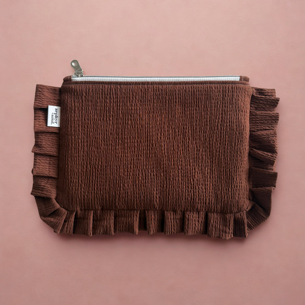 Chocolate - Frilly Flat Pouch