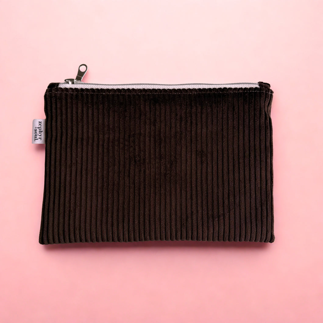 Chocolate Corduroy - Flat Pouch