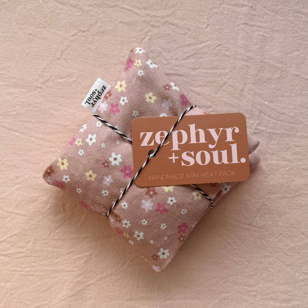 Beige + Pink Floral - Travel Heat Pack