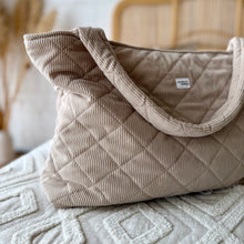 Load image into Gallery viewer, XL Quilted Tote Bag - Beige Cord
