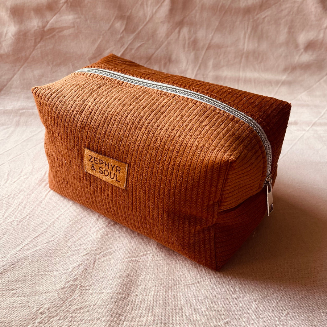 LIMITED EDITION - Makeup Bag - Burnt Orange Cord