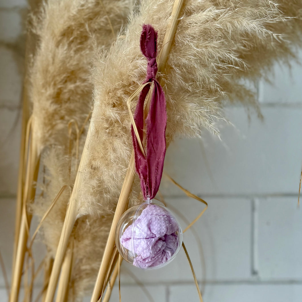 Christmas Bauble - Lilac Scrunchie