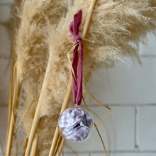 Load image into Gallery viewer, Christmas Bauble - Lilac Gingham Scrunchie
