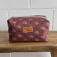 Load image into Gallery viewer, Brown Floral - Box Makeup Bag - Large
