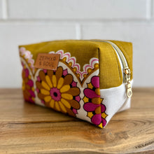 Load image into Gallery viewer, Second Life - Small Box Makeup Bag - Retro Flowers
