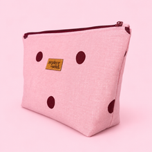 Load image into Gallery viewer, Pink + Maroon Spots - Zipper Pouch - Large

