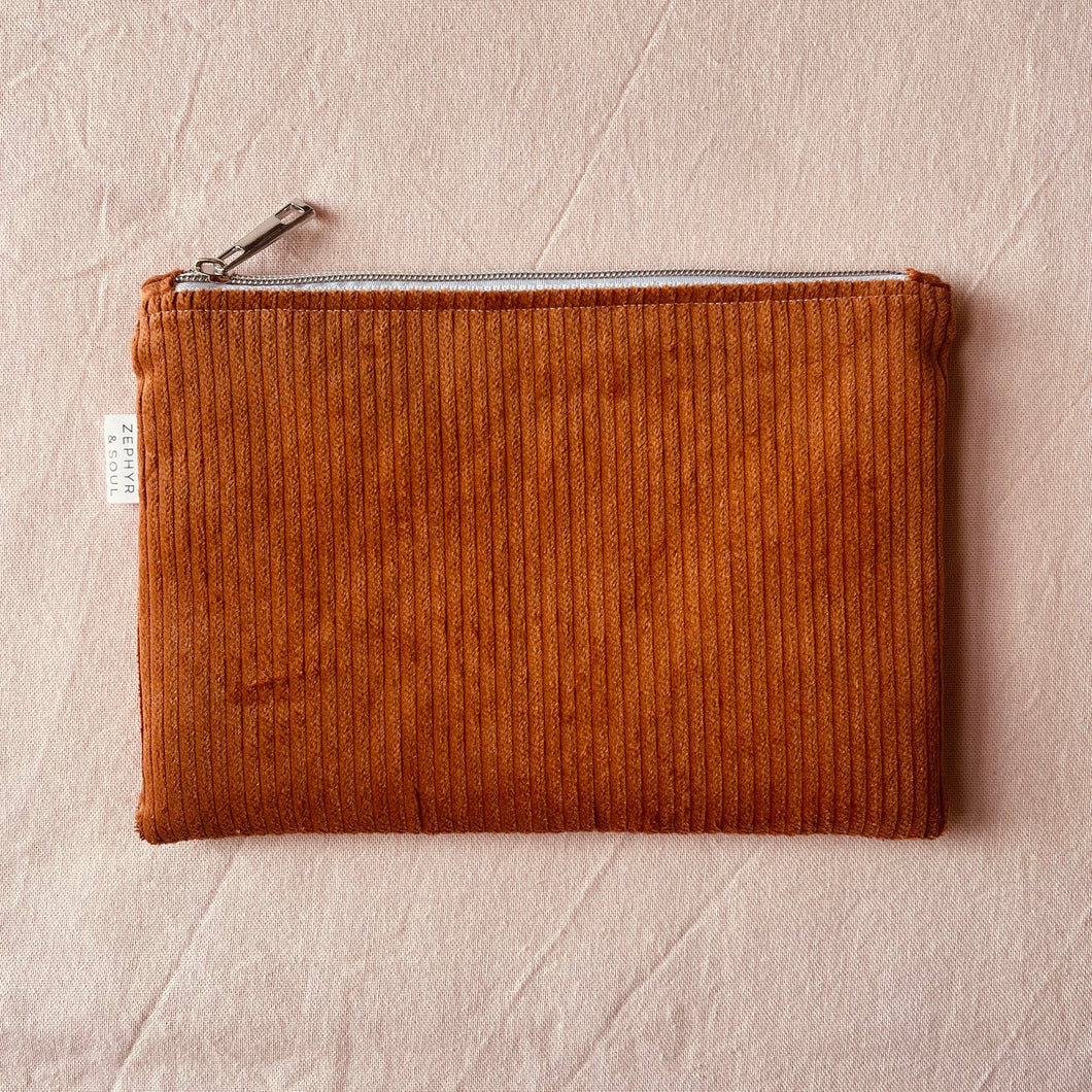 LIMITED EDITION - Zipper Pouch - Burnt Orange Cord