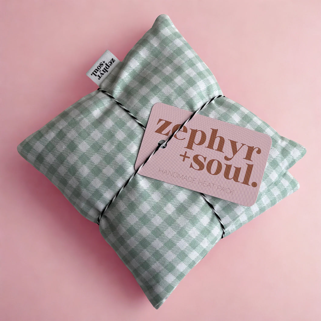 Soft Green Gingham - Standard Heat Pack